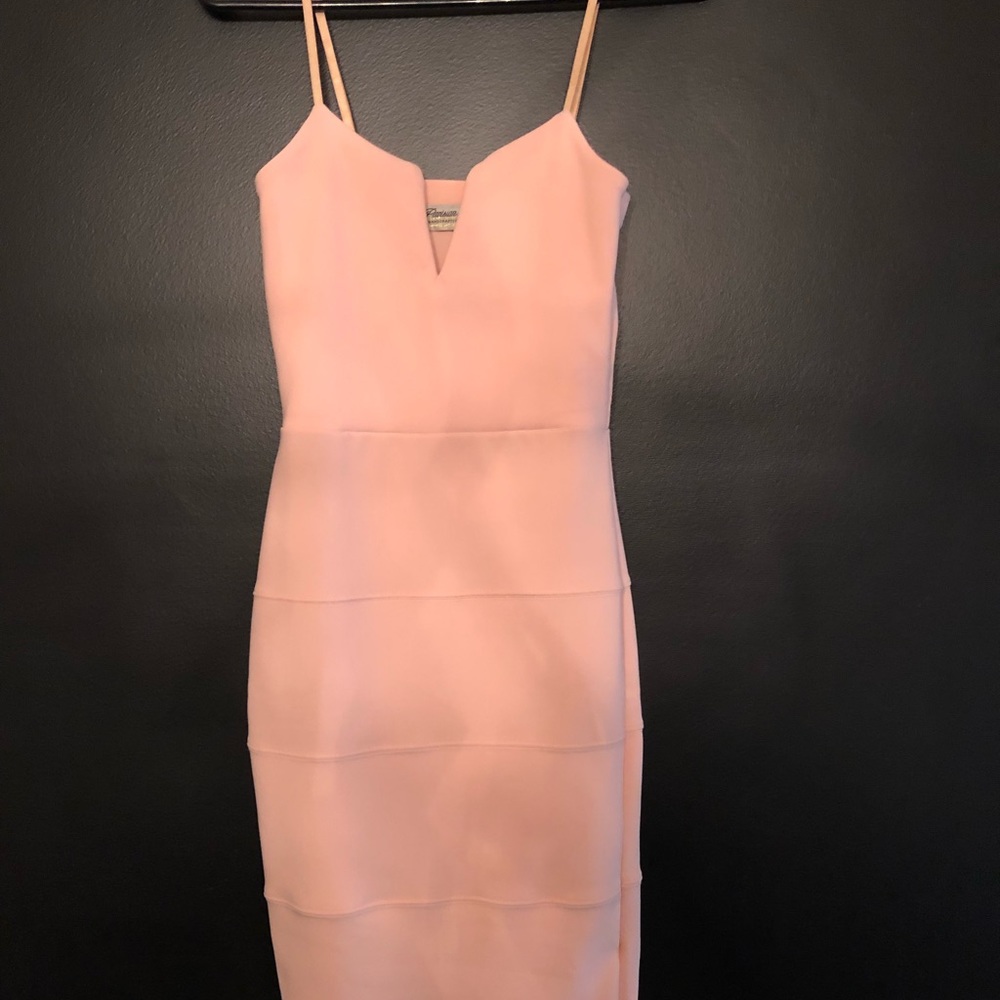 Blush pink bodycon dress